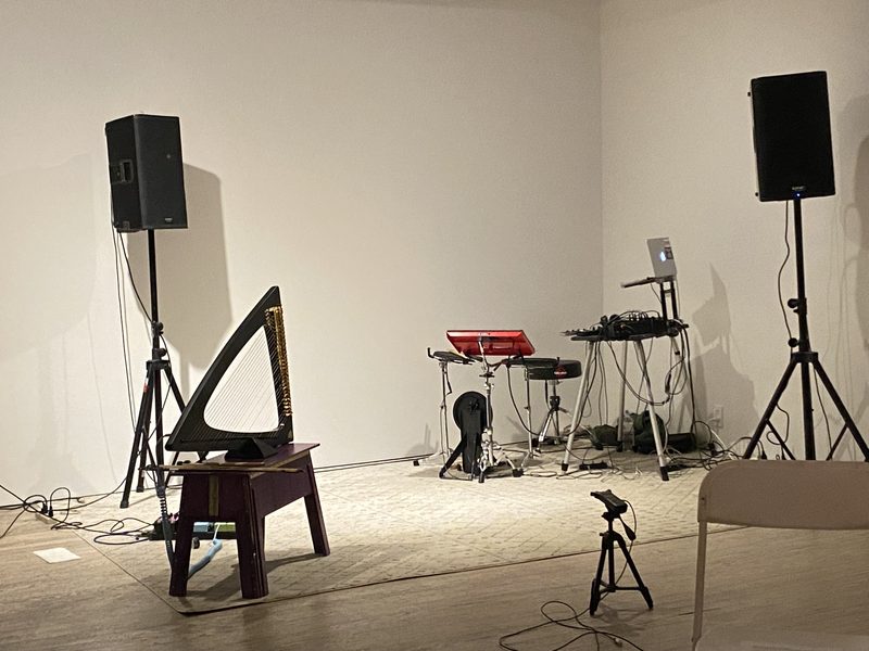 Stage set up for Danse Macabre performance art piece, NYC